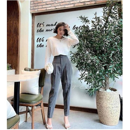 [HÀNG XƯỞNG GIÁ SỈ] Quần Baggy Thời Trang Nữ Đẹp Cạp Liền Siêu Hot Phong Cách Hàn Quốc Nhiều Màu Trắng, Đen, Nâu, Ghi | BigBuy360 - bigbuy360.vn