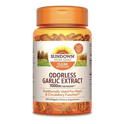 Viên dầu tỏi không mùi Sundown Garlic oil 1000mg 250 viên USA