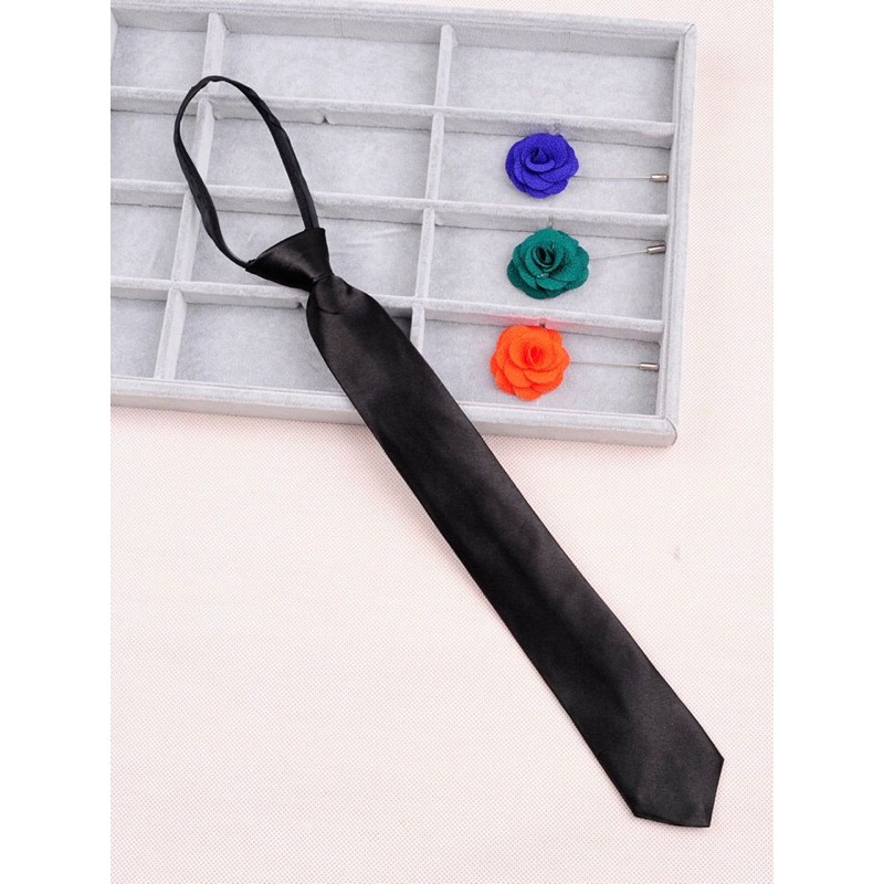 Cà vạt học sinh nam nữ kéo khoá bản nhỏ 5cm x 35cm [giá sỉ]