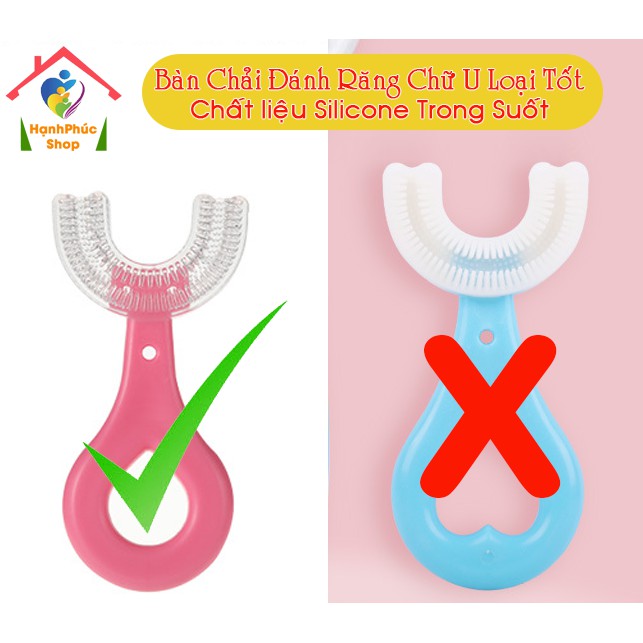 Bàn Chải Đánh Răng Chữ U Chất Liệu Silicone Thực Phẩm Trong Suốt Tuyệt Đối An Toàn.