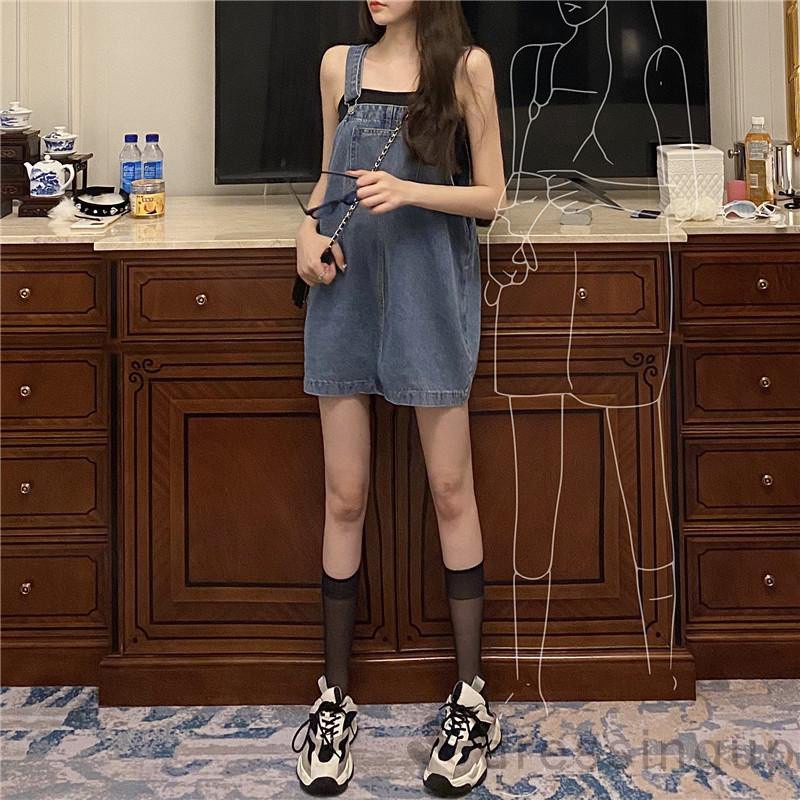 Đầm Ngắn Dáng Rộng Màu Sắc Trơn Phối Túi Thời Trang Cho Nữ