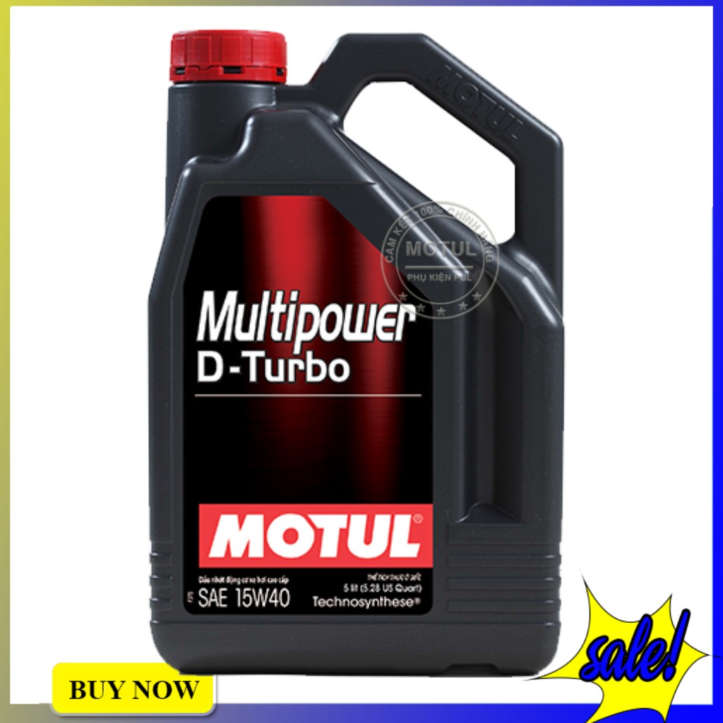 Nhớt Xe Hơi Động Cơ Dầu Motul Multipower D-Turbo 15W40 Bình 5 Lít