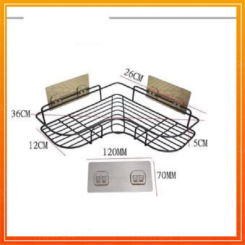 Kệ Nhà Tắm Chữ Nhật Dán Tường Tiện Lợi, Giá Để Đồ Phòng Tắm Nhà Bếp Đa Năng Kèm miếng dán