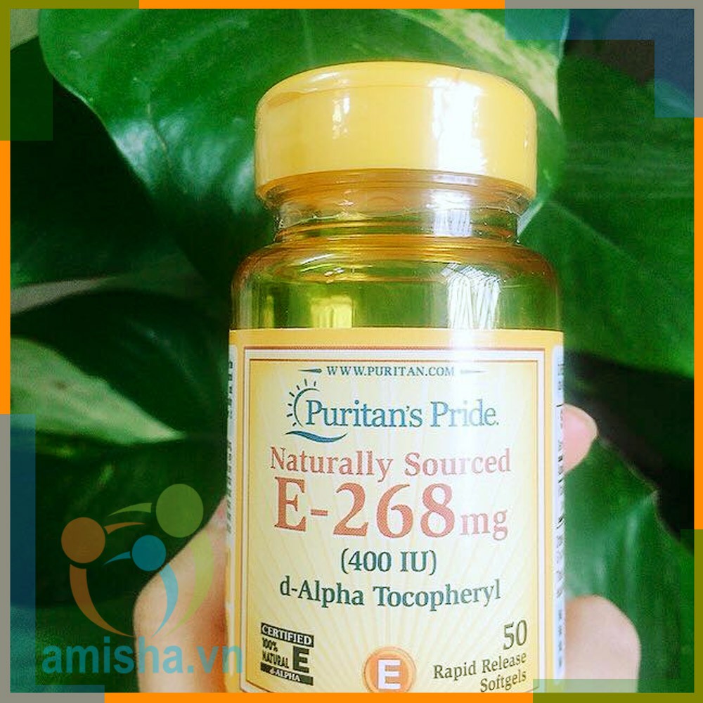 Viên Uống Naturally Sourced Vitamin E-268 mg (400 IU) - 100% Từ Tự Nhiên Hộp 50 Viên Puritan's Pride | BigBuy360 - bigbuy360.vn