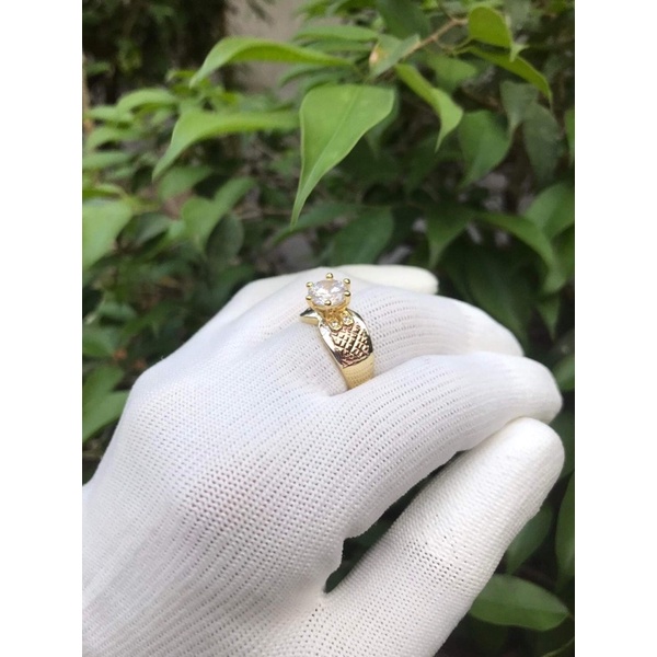 nhẫn nữ đính đá cao mạ vàng 3 màu sang chảnh đẹp lung linh,nhẫn mix 3 màu