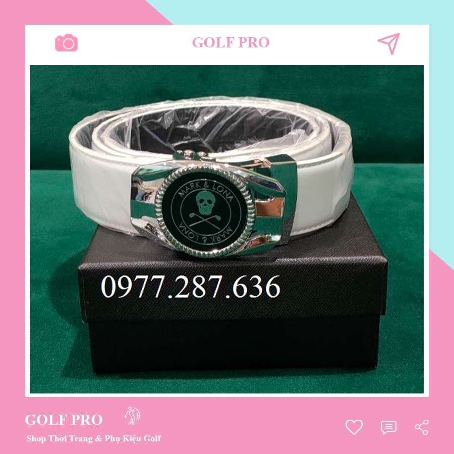 Thắt lưng đánh golf nam thể thao MARK&amp;LONA chất da PU bóng cao cấp TL006