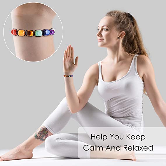 1 Pc Adjustable Natural Stone Reiki Healing Crystal 7 Chakra Yoga Braided Bracelet