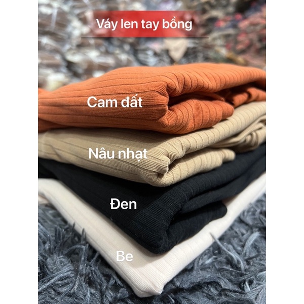 Váy len tay bồng- Đầm Bầu len dáng suông ấm áp thời trang cho mẹ bầu 250