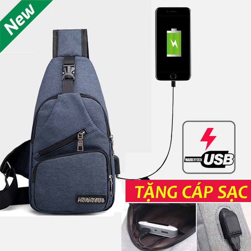 [FREESHIP 99K TOÀN QUỐC_]Túi đeo chéo unisex cao cấp thời trang hàn quốc có cổng sạc USB - TXN03