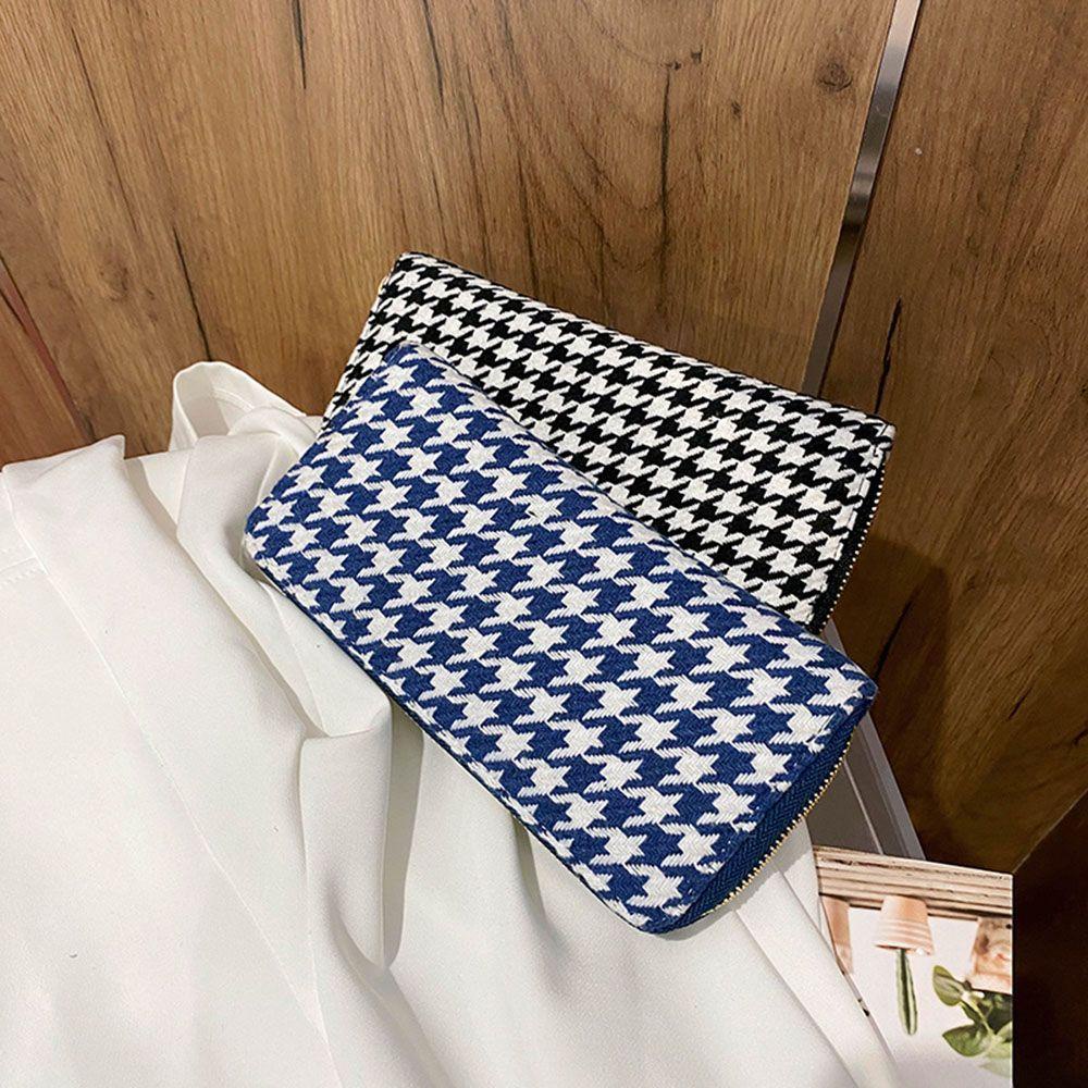 Ví Dài Đựng Thẻ / Tiền Bằng Vải Dệt Có Khóa Kéo Phong Cách Retro Dành Cho Nữ Giá Đỡ