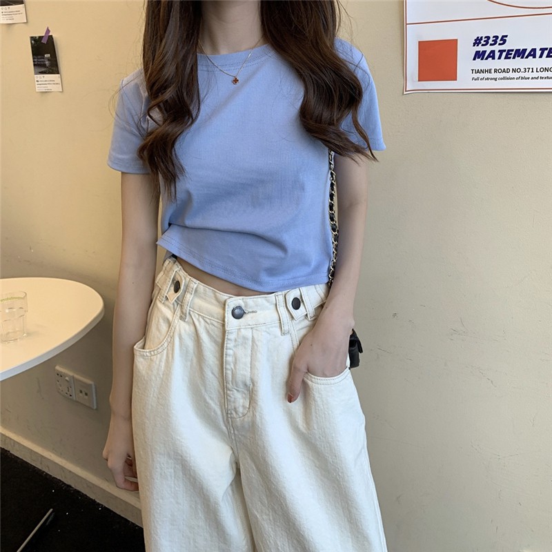 [Mã WASKT304 giảm 15% tối đa 30K đơn 99K] Áo croptop, áo thun nữ tay ngắn hàng Quảng Châu Freesize | BigBuy360 - bigbuy360.vn