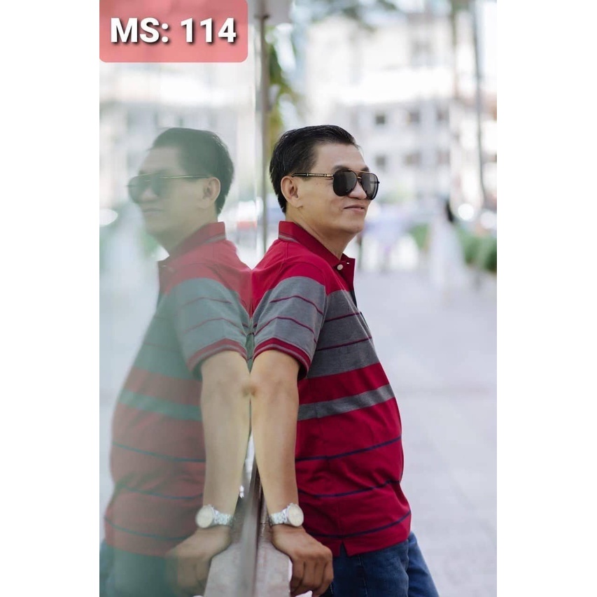 Áo thun nam trung niên cho người lớn tuổi vải cotton cao cấp co giãn 4 chiều -ngắn tay sang trọng