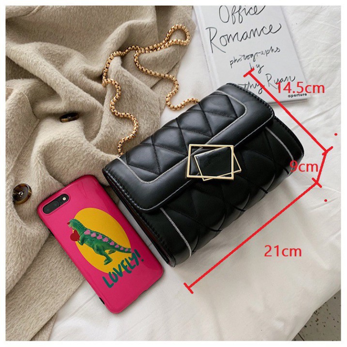 Túi xách nữ, túi đeo chéo khóa gương lệch cao cấp thời trang Hàn Quốc TX24  - Chip Xinh