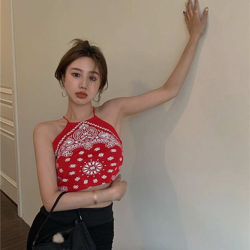 Áo Ống In Họa Tiết Phong Cách Hàn Quốc Cổ Điển Thời Trang Mùa Hè Cho Nữ