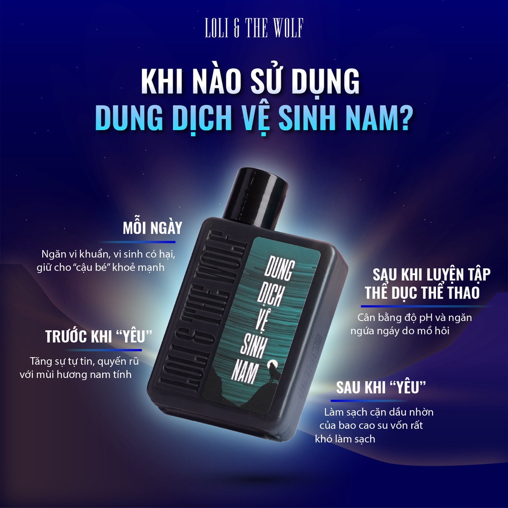 Dung dịch vệ sinh nam giới Loli And The Wolf dịu nhẹ lành tính chai 80ml hoặc 150ml