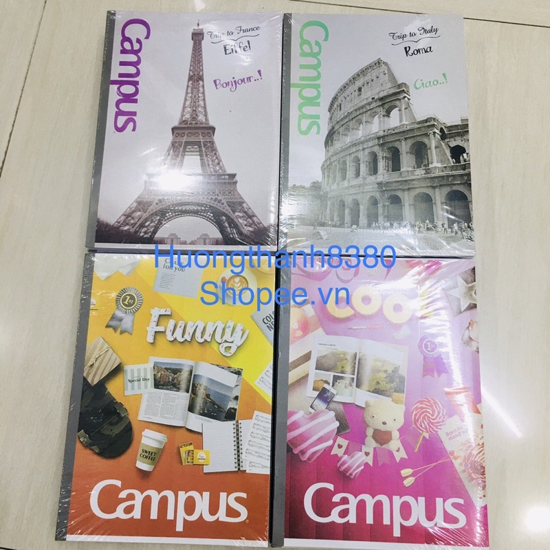 COMBO 5 quyển vở 200 trang 179x252 mm Campus có chấm-nhiều loại ( có phân loại )