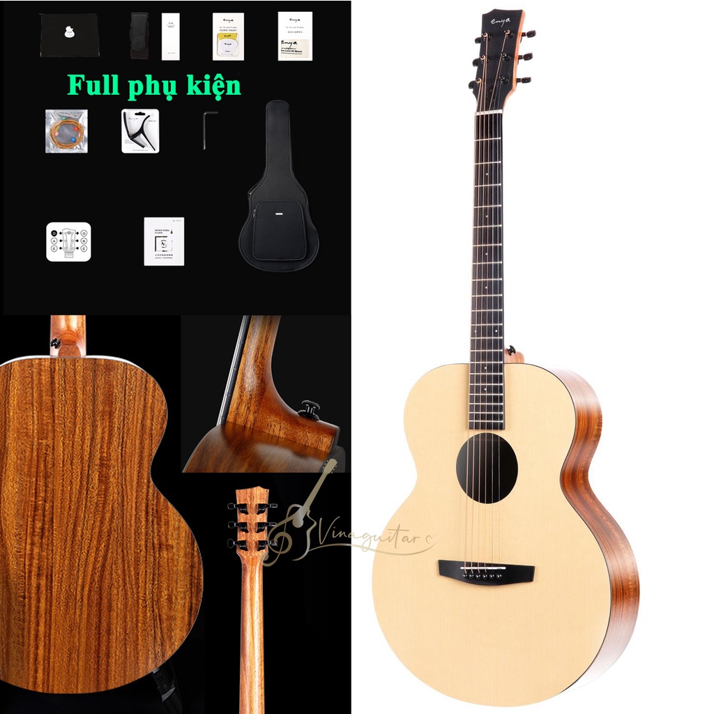 Đàn Guitar Acoustic Enya EAX1 / EAX0 Full Phụ Kiện Có Bản EQ- Vinaguitar phân phối chính hãng