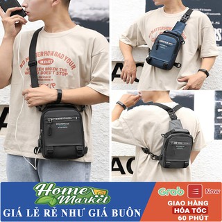 ( Hàng Mới Về ) Túi đeo chéo nam vải Polyester kháng nước chống bám bụi tích hợp cổng sạc USB tiện dụng TC116