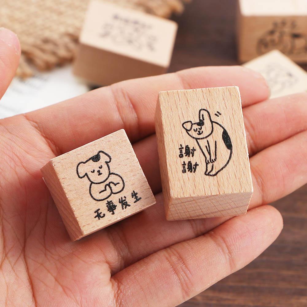 PEWANY Con Dấu Bằng Gỗ Và Cao Su Dùng Trang Trí Sổ Tay DIY