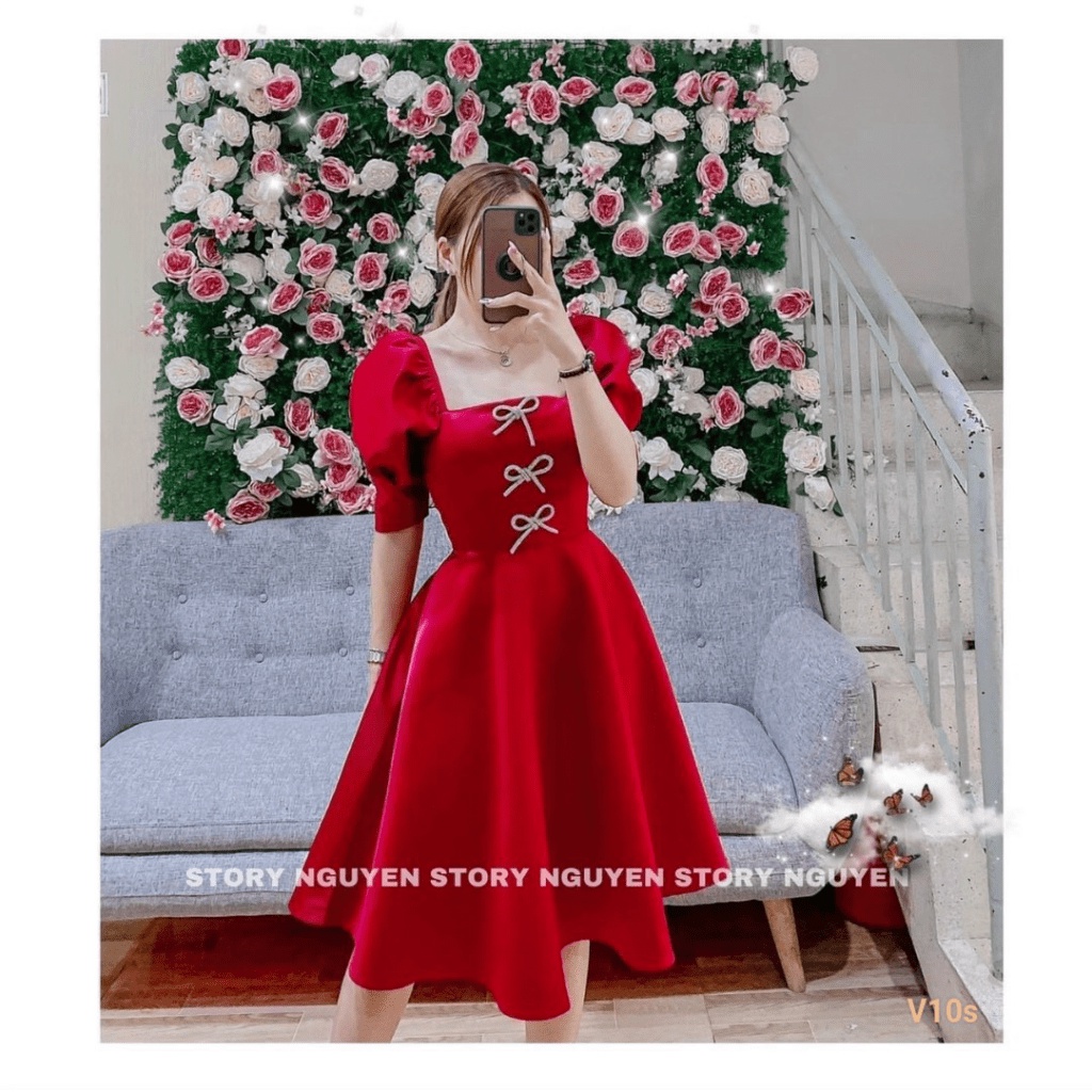 (Free Ship) Đầm Xòe Nữ Ford Màu Đỏ CÔng Chúa Cực Hot