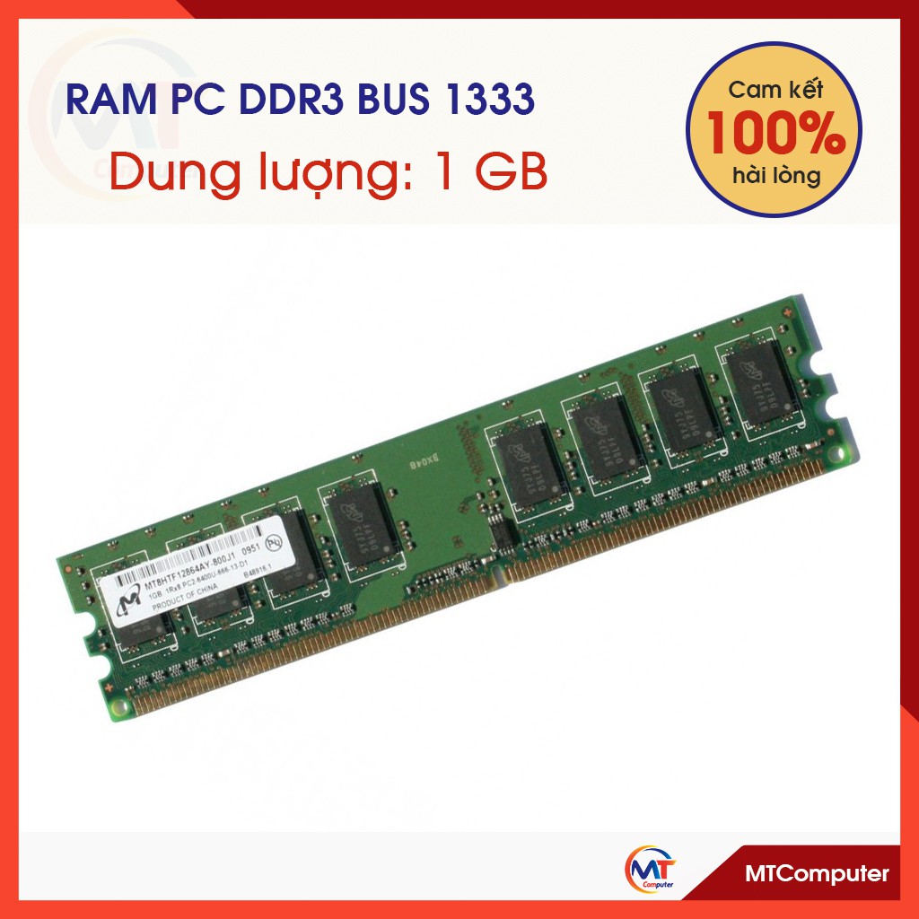 Ram PC, ram máy tính bàn, ram DDR3 1GB Bus 1333 chính hãng