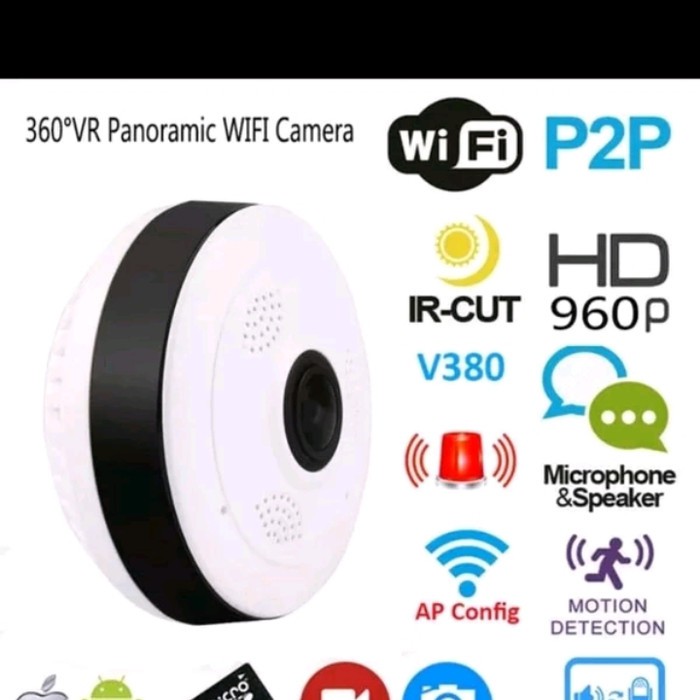 Camera 3d Ip Không Dây 360 Độ Hình Cá Xoay 360 Độ V380