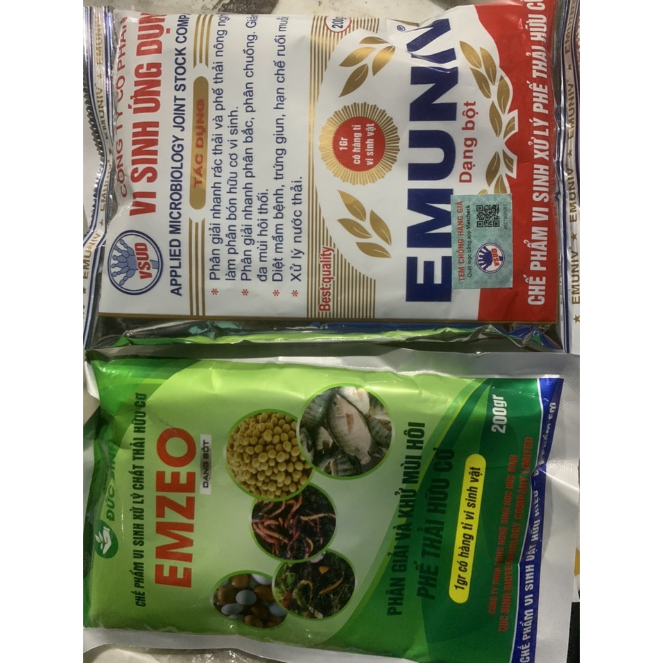 Chế phẩm vi sinh EMUNIV HOẶC EMZEO dạng bột gói 200gr