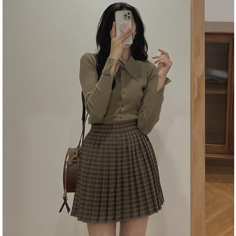 Chân Váy Kẻ Caro Nhí Xếp Li Dáng Ngắn Đủ Size M2095- Lolla_Fashion