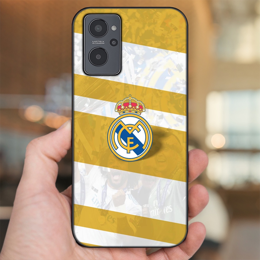 Ốp lưng Realme 9i viền đen in hình Real Madrid