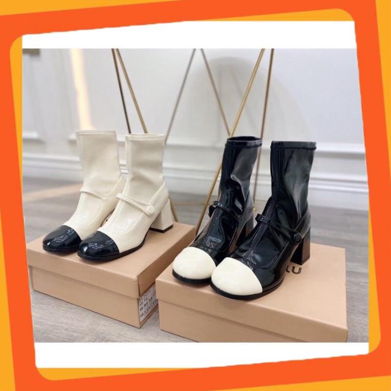 Boot miumiu cao cổ phối màu cực xinh hot hit 2021