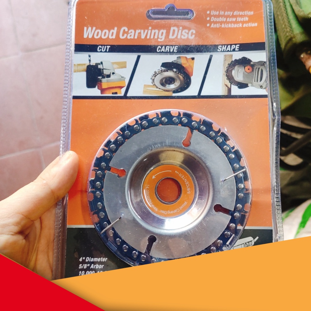 Đĩa cưa xích 22 răng, lưỡi cưa xích cắt gỗ, phay phá gỗ đa năng gắn máy mài 4 inch