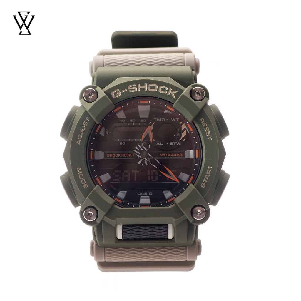 Đồng Hồ Điện Tử Nam Casio G-Shock WATCHSTORE GA-900HC-3ADR Thiết Kế Mặt Kính Khoáng Tròn 49.5mm, Vỏ Và Dây Nhựa Bền Bỉ