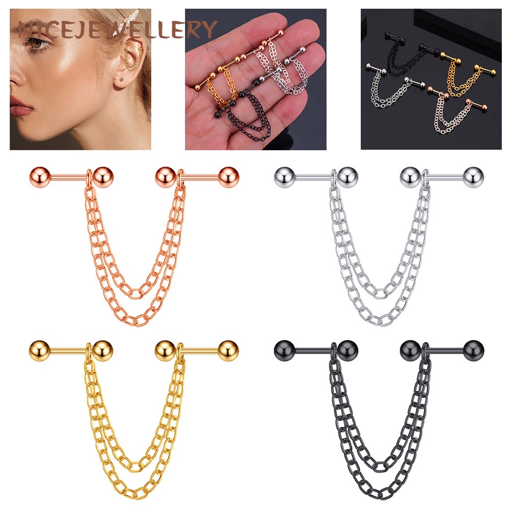 1 Khuyên Tai Kiểu Dàn Giáo Bằng Thép Không Gỉ