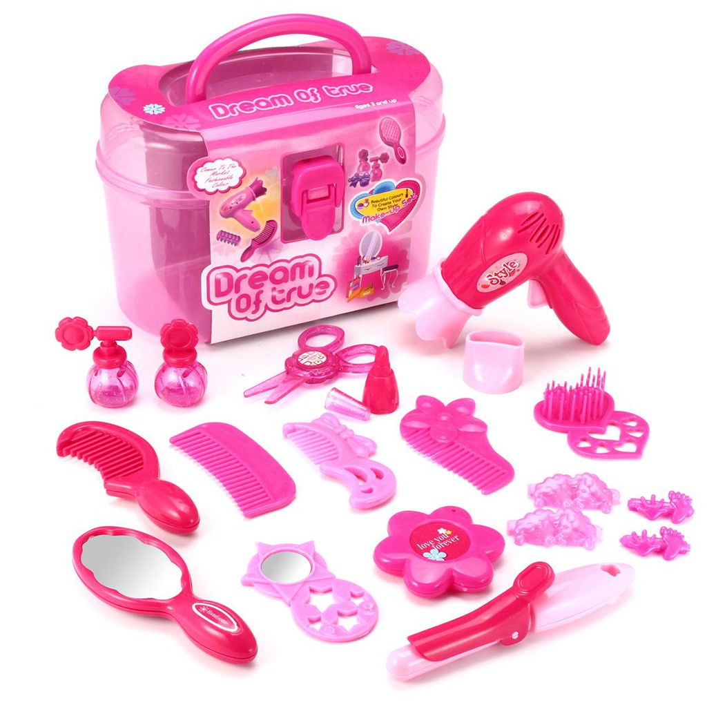 Bộ đồ chơi làm tóc 19 món - phụ kiện uốn tóc cho bé