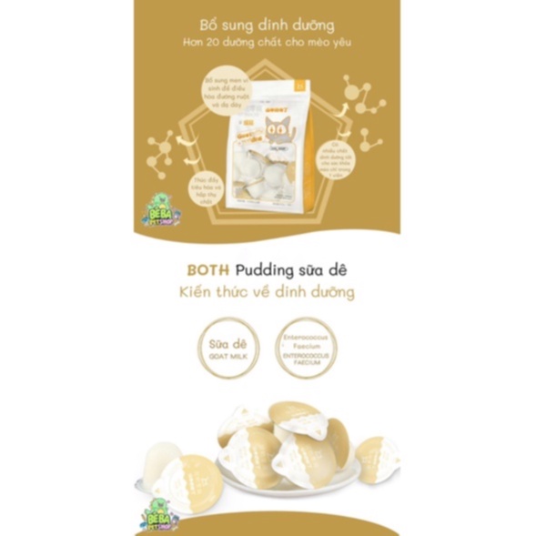 Pudding sữa dê cho mèo con và mèo trưởng thành Both bổ sung canxi, hỗ trợ hệ tiêu hóa cho mèo 15g/viên | Bé Ba Petshop