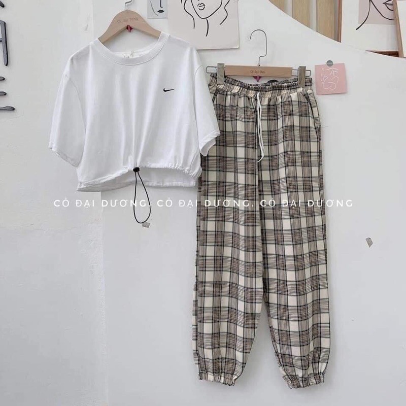 Áo croptop tay lỡ unisex dáng rộng cho nữ