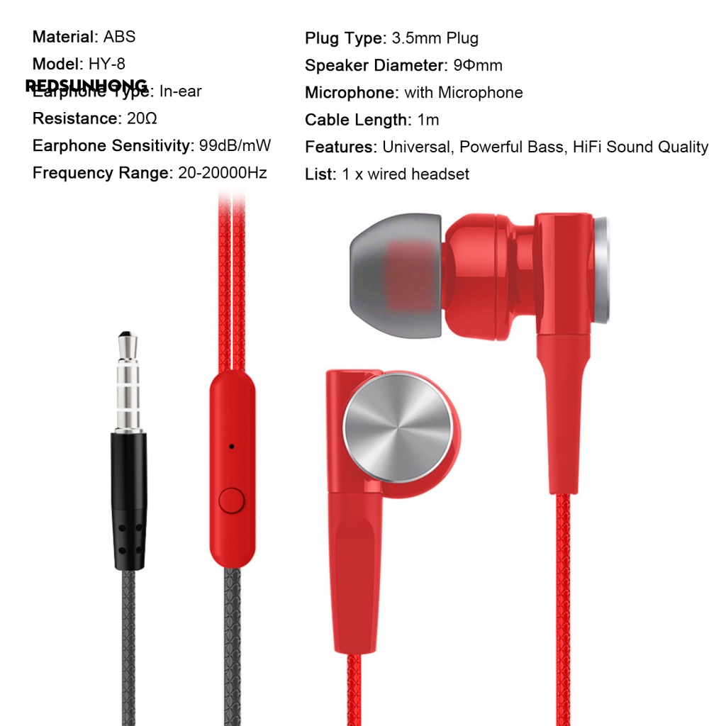 Tai Nghe Nhét Tai 3.5mm Có Dây Âm Thanh Siêu Nhẹ Cho Điện Thoại