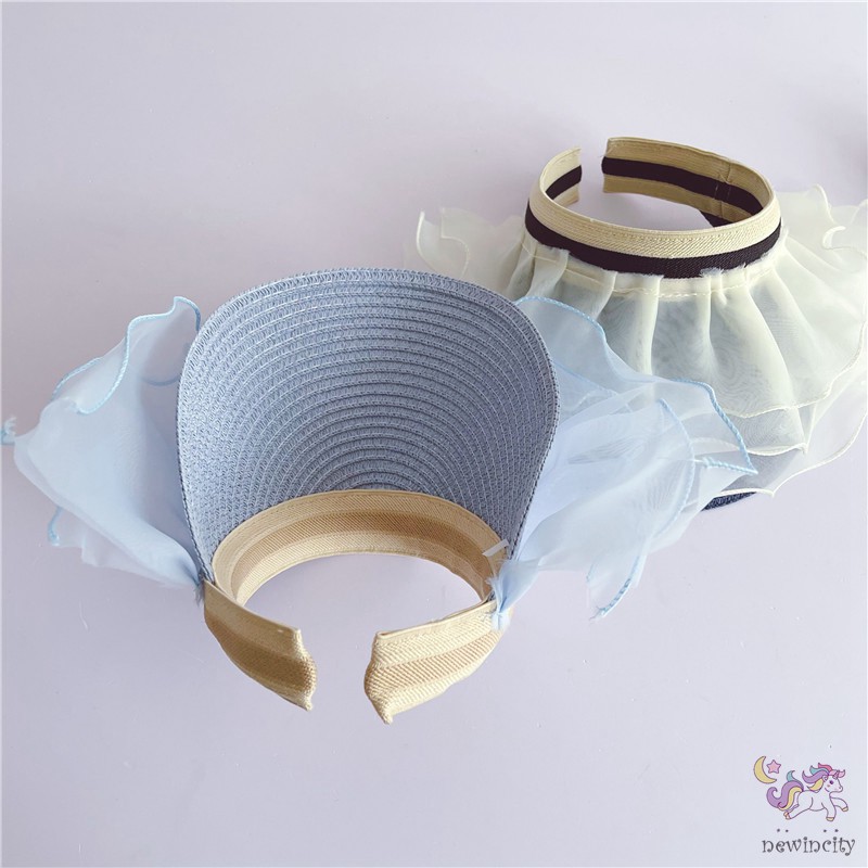 Mũ có vành phối lưới dễ thương cho bé gái