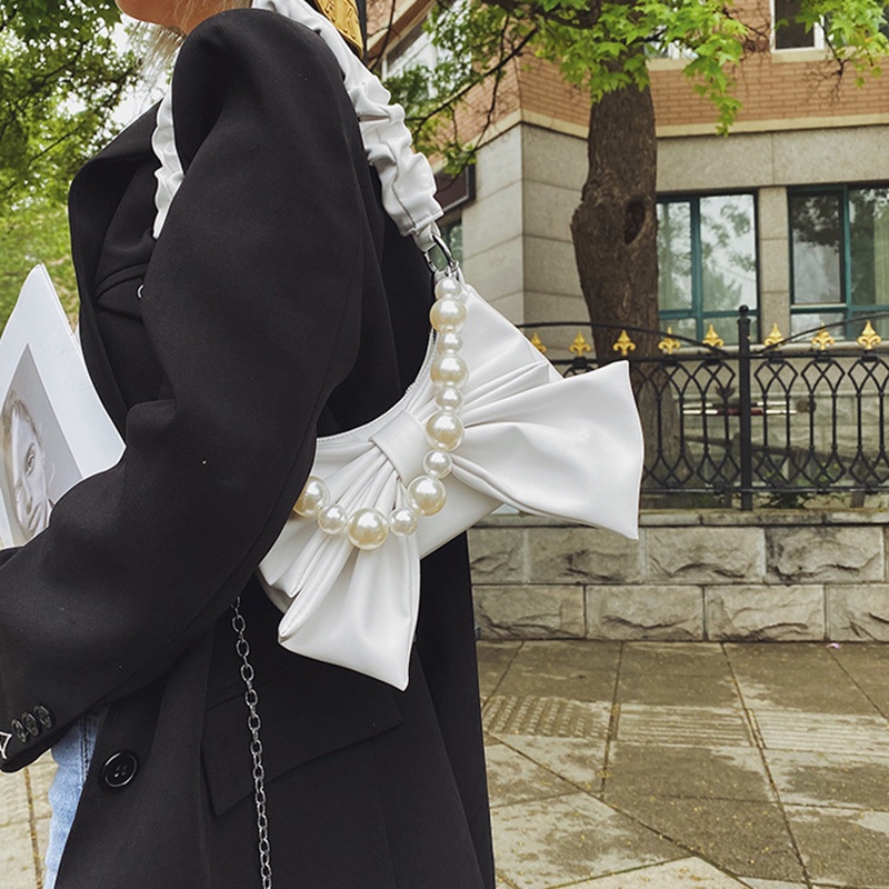 Túi Đeo Chéo Dây Xích Đính Nơ Dễ Thương Thời Trang Cho Nữ