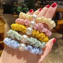 ✨In stock✨ Summer new style elastic hair band Dongdaemun Korea head rope female temperament starry sky jelly bead hair ornaments thick rubber band temperament hair rope