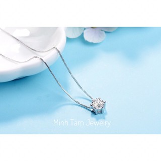 Dây chuyền bạc Ý mặt nụ đá, Dây chuyền nụ đá bạc S925 cao cấp-Minh Tâm Jewelry