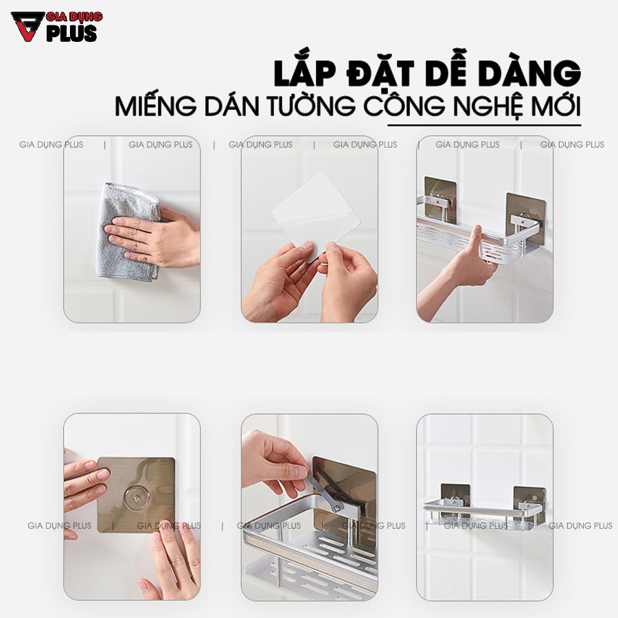 Kệ nhôm không gian đựng đồ dùng / dầu gội đa năng cho phòng tắm dán tường cao cấp ShuangQuing