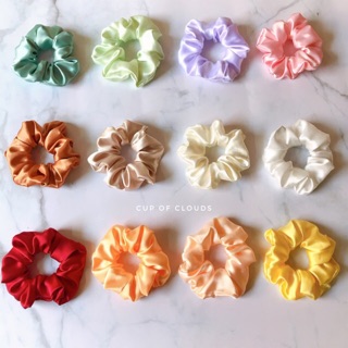 Buộc tóc Scrunchies lụa bóng nhiều màu