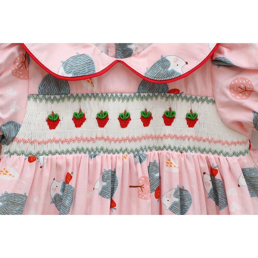 ĐẦM SMOCK TÁO VÀ NHÍM XÁM