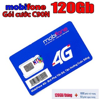 Sim 4G Mobiphone C90N Free Tháng Đầu Data 4G tốc độ cao, FREE 120Gb tháng 4Gb ngày Gọi Miễn Phí Nội Mạng thumbnail