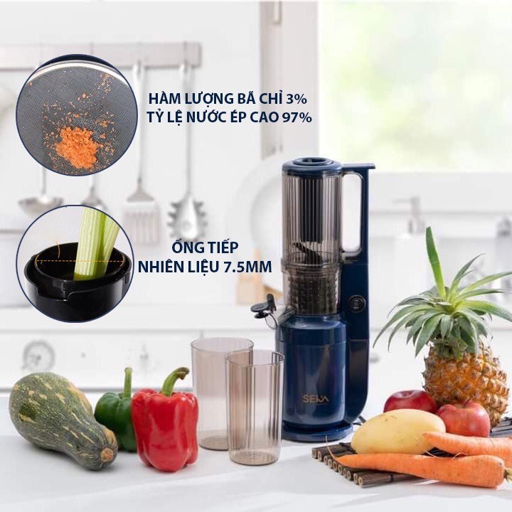 Máy ép chậm trái cây Seka - Model SK535S - Máy ép hoa quả thế hệ mới - Bảo hành 12 tháng