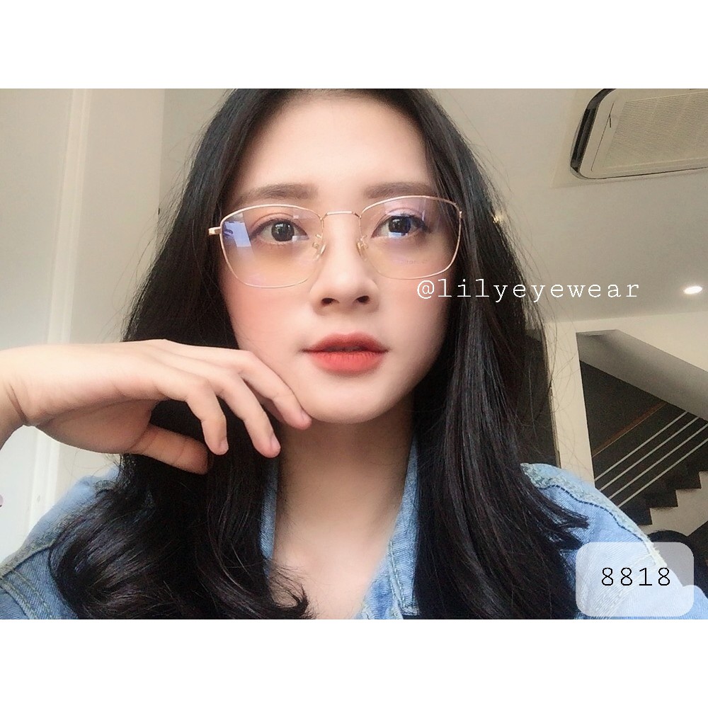 Gọng kính cận thời trang nam nữ ANNA dáng vuông chất liệu nhựa kết hợp kim loại - 8818 | BigBuy360 - bigbuy360.vn