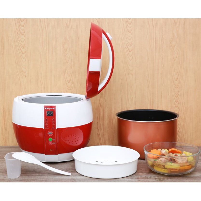 Nồi cơm điện nắp gài Kangaroo 1.8 lít KG835-Chính Hãng trưng bày 99% Lòng nồi cơm 2 lớp,dày 2 mm,tráng men chống dính