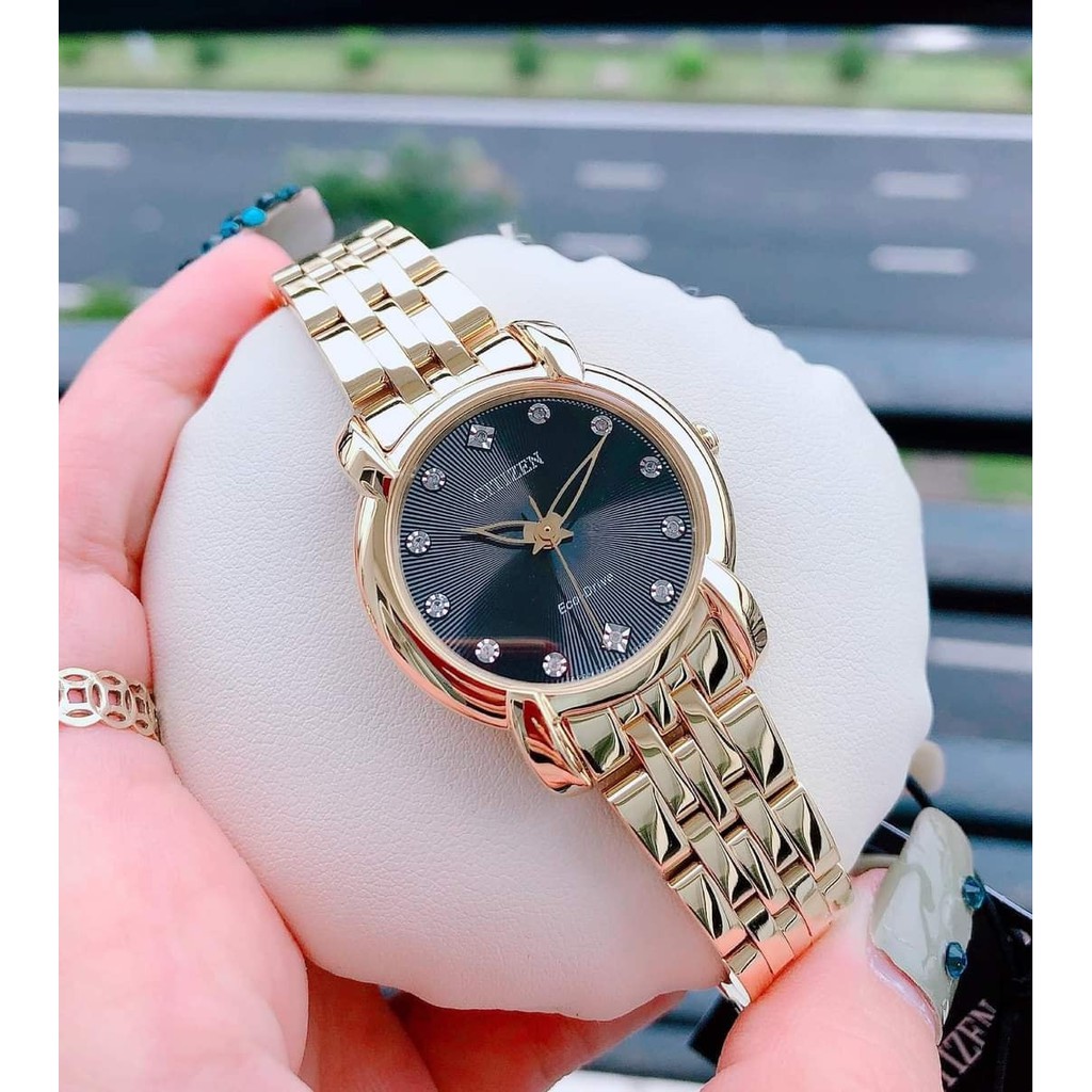 Đồng hồ nữ chính hãng Citizen EM0712-59E - Máy Quartz Pin năng lượng ánh sáng - Kính Sapphire