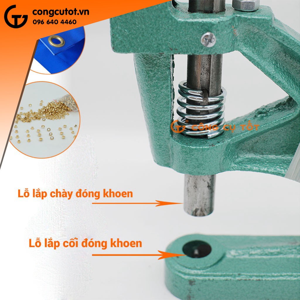 Máy đóng khoen bạt bằng tay kèm 1 khuôn máy ( kích thước khuôn tùy chọn)